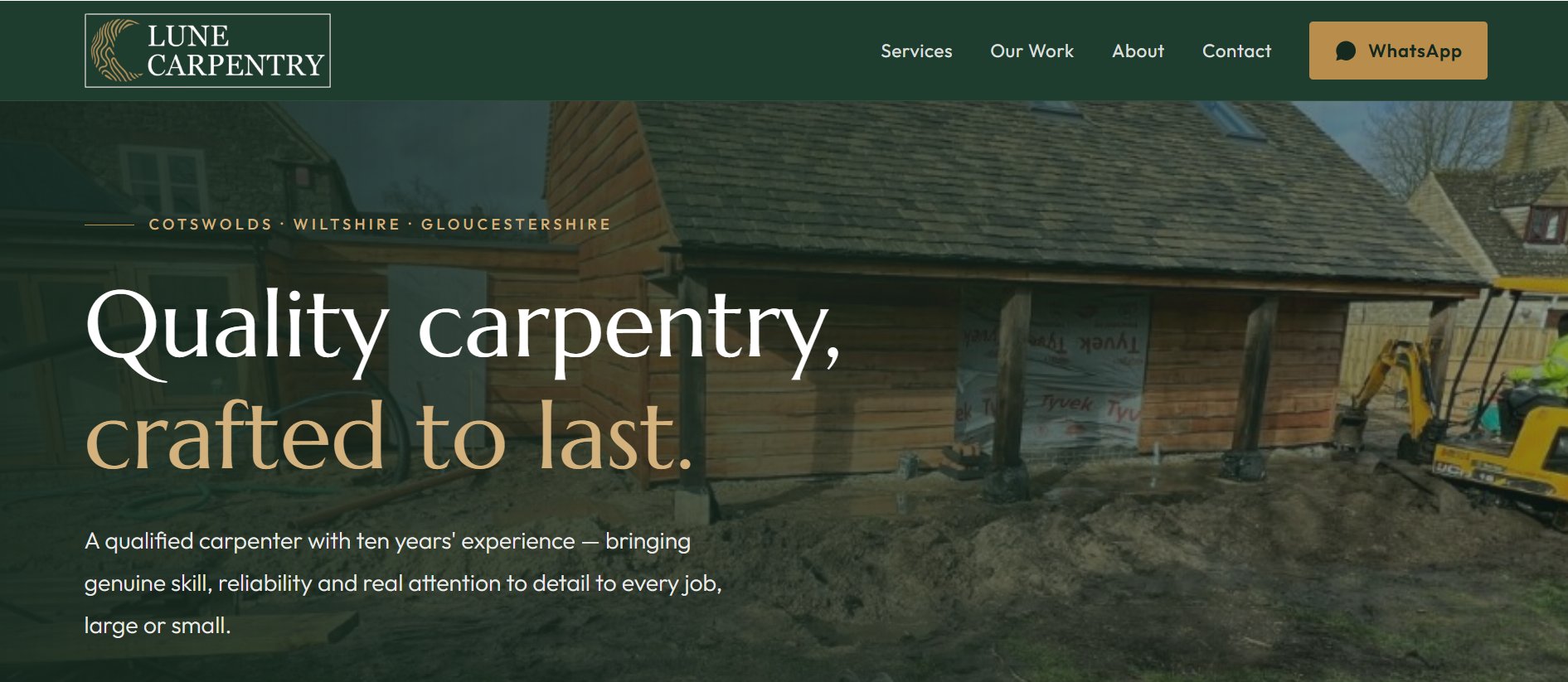 Lune Carpentry website